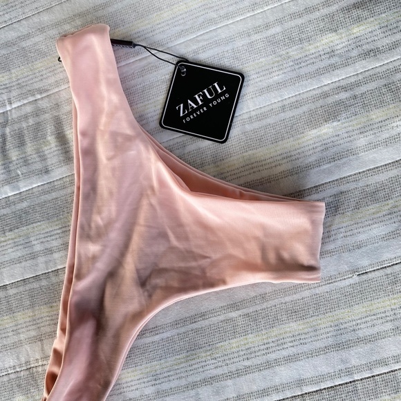6 for$20♥️BNWT Zaful sz. 4 dusty/blush pink  swim bikini bottom  swimsuit - Picture 3 of 6